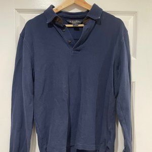 Brooks Brother Long Sleeve Polo Navy - Medium